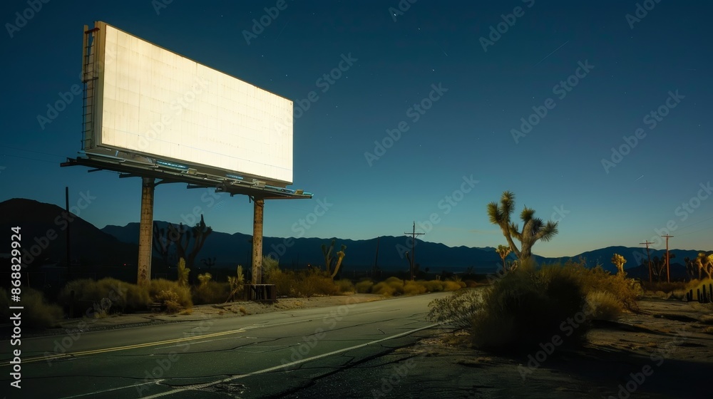 Empty billboard in desert landscape near road wallpaper background Empty billboard in desert landscape near road wallpaper background