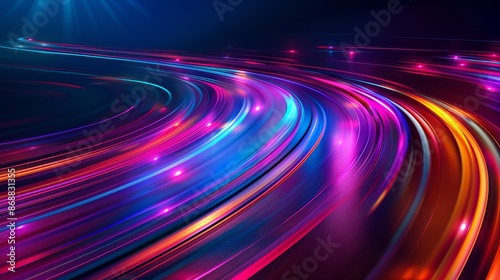 Colorful light trails motion fast effect wallpaper background