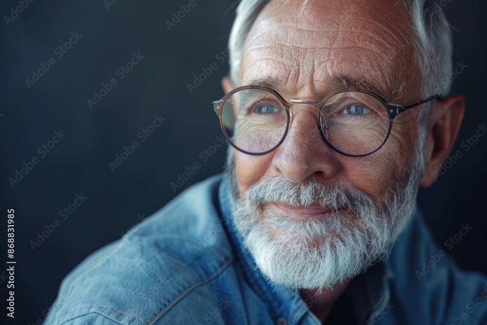 An older man with glasses and a beard sitting or standing An older man with glasses and a beard sitting or standing