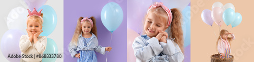 Collage of little girl with...