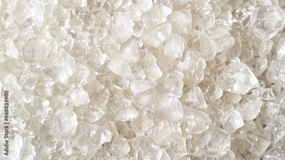 A close-up shot of sugar crystals in various shapes and sizes A close-up shot of sugar crystals in various shapes and sizes