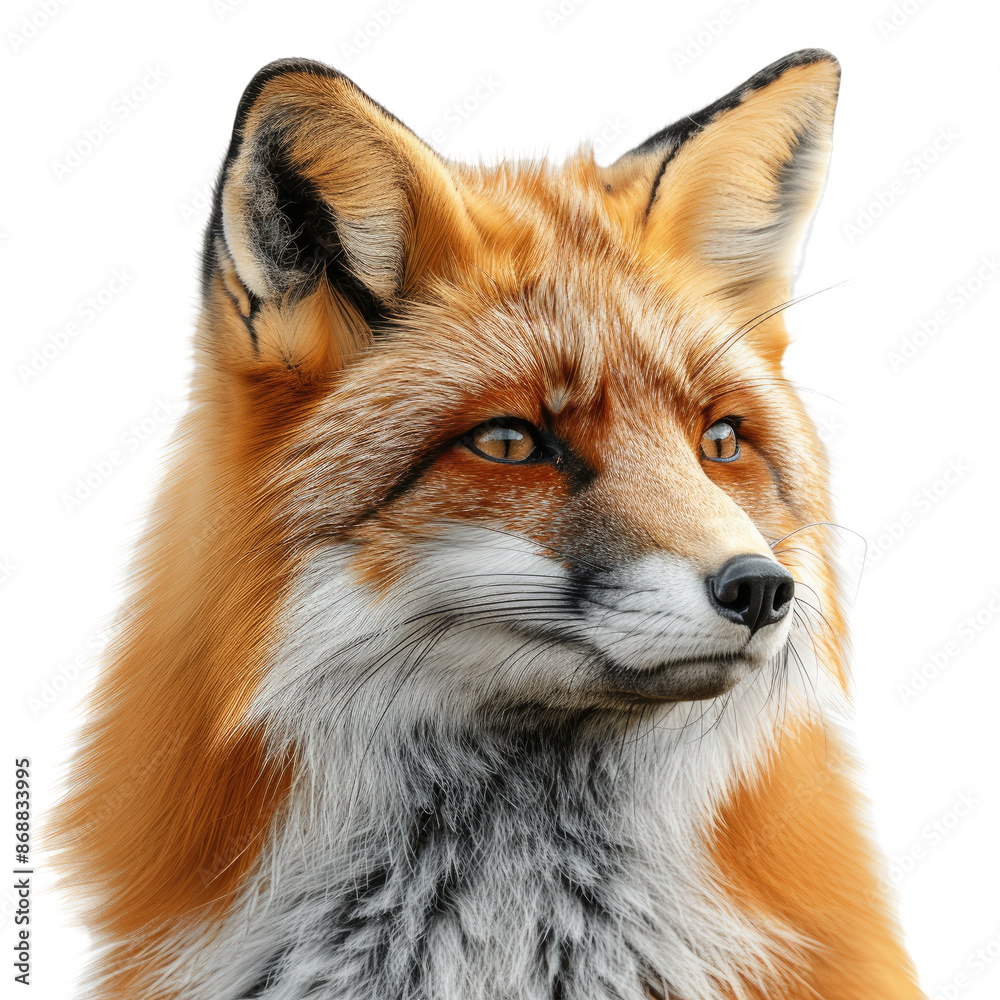 Fototapeta premium A Fox isolated on a transparent background for web banner