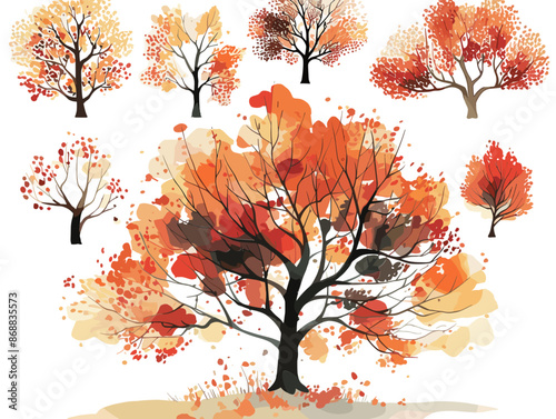 autumn tree with leaves