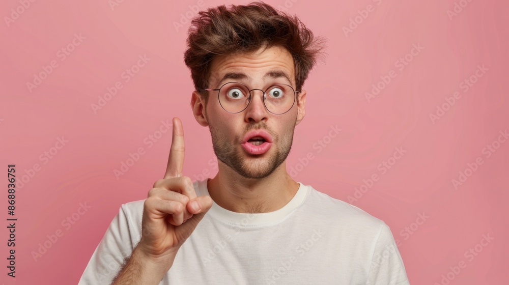A person with a shocked or astonished facial expression A person with a shocked or astonished facial expression