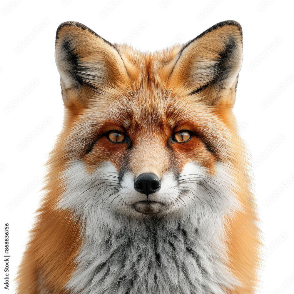 Fototapeta premium A Fox isolated on a transparent background for web banner