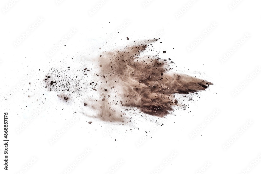 A cloud of dust on a white background A cloud of dust on a white background