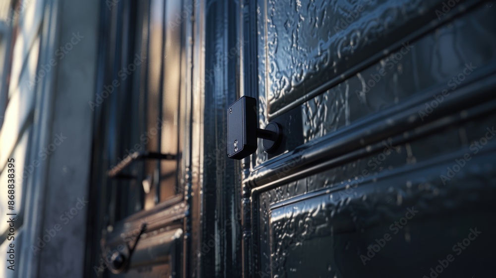 Close-up shot of a door handle on a train, great for travel or transportation-related projects Close-up shot of a door handle on a train, great for travel or transportation-related projects