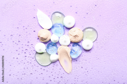 Samples of cosmetic cream w...