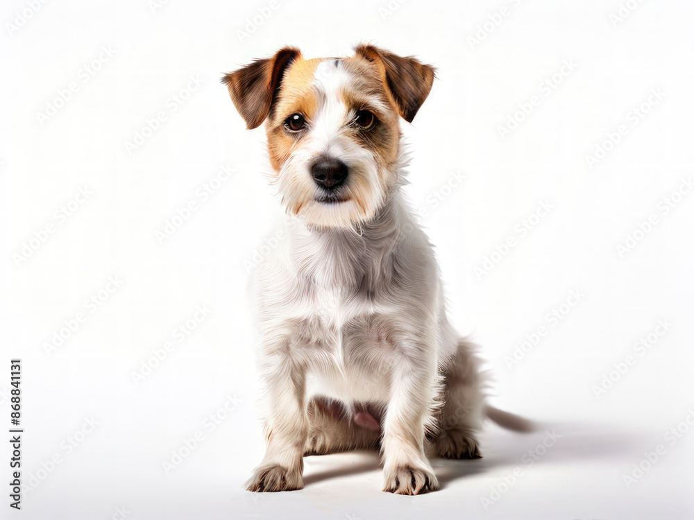 Cute Jack Russell Terrier Sitting on White Background Cute Jack Russell Terrier Sitting on White Background