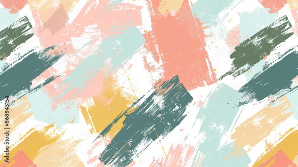 Obraz premium Abstract Colorful Paint Strokes Seamless Pattern