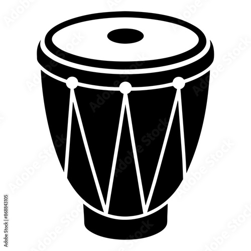 African hand drum silhouette Vector Art Illustration, djembe drum in vector icon, CNC, Wood, Vinyl, Cricut, Laser engraving File