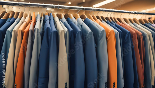 Wallpaper Mural mens suits displayed on hangers in a retail clothing store 9 Torontodigital.ca