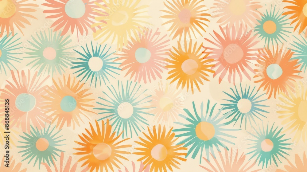 Abstract Floral Pattern in Pastel Tones Abstract Floral Pattern in Pastel Tones