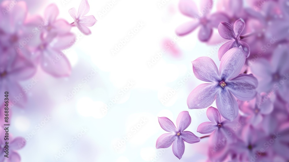 A beautiful depiction of blooming purple flowers set against a soft background, capturing the essence of nature's gentle elegance and the tranquility of floral landscapes.