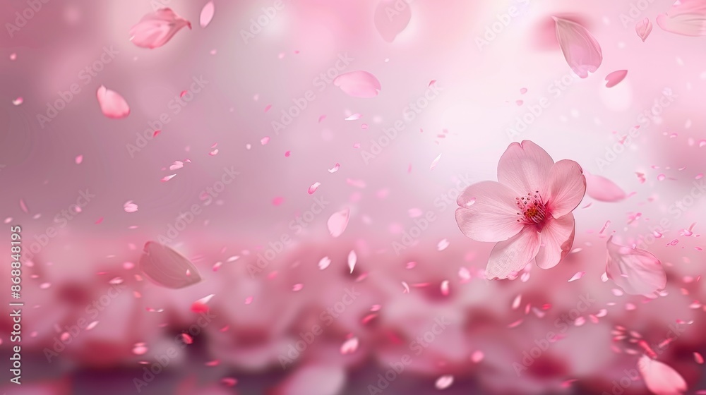 A single cherry blossom flower stands bright against a soft pink background, embodying the essence of simplicity, beauty, and the fleeting nature of life in a delicate scene. A single cherry blossom flower stands bright against a soft pink background, embodying the essence of simplicity, beauty, and the fleeting nature of life in a delicate scene.