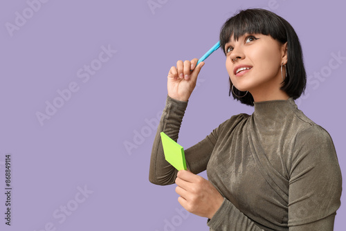 Pensive young woman with st...