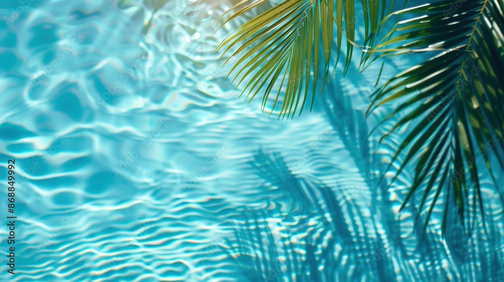 A bright turquoise pool surface with sunlit patterns and palm leaf shadows, creating a picturesque tropical scene filled with serenity and warm relaxation. A bright turquoise pool surface with sunlit patterns and palm leaf shadows, creating a picturesque tropical scene filled with serenity and warm relaxation.