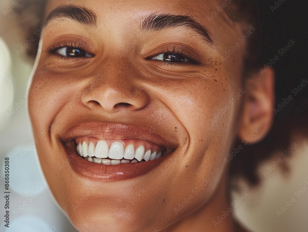 Close-up of a woman’s perfect white smile. Close-up of a woman’s perfect white smile.
