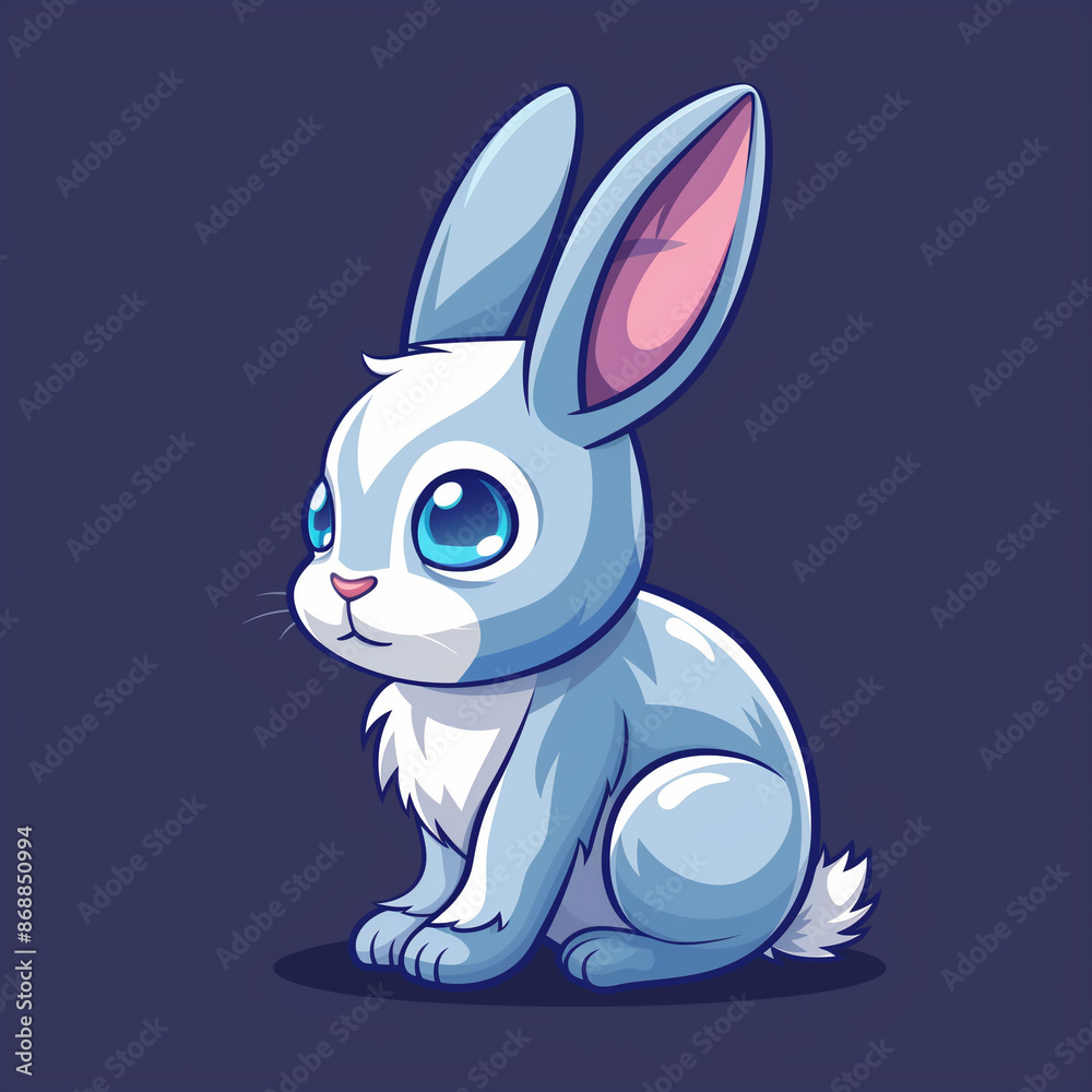 Obraz premium Adorable Bunny Cartoon Vector Icon: Cute Rabbit Illustration for Fun Designs