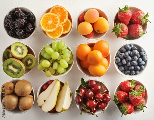 A bowl of fruit with a variety of fruits including oranges, strawberries