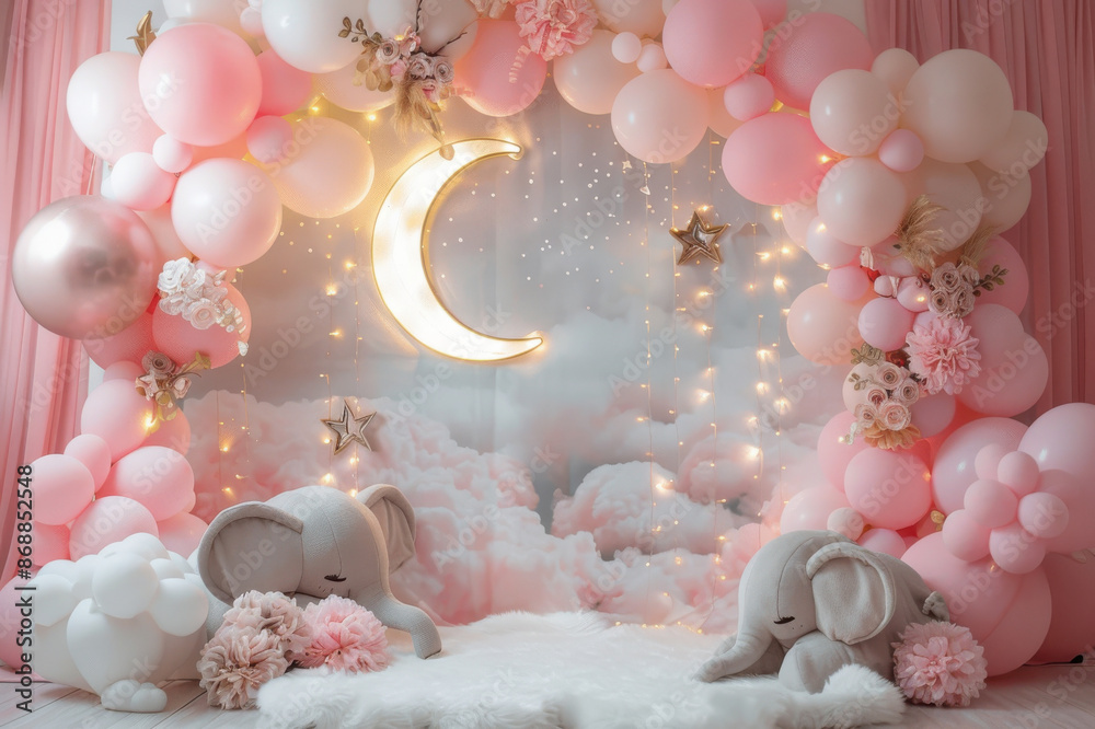 A pink and white room with a pink and white theme A pink and white room with a pink and white theme