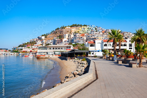 Canvas Print Kusadasi city seafront promenade in Aydin Province in Turkey