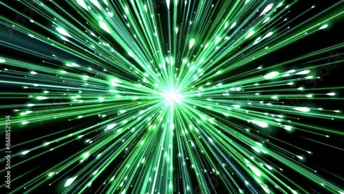 4k Green Fireworks Strings Motion Background