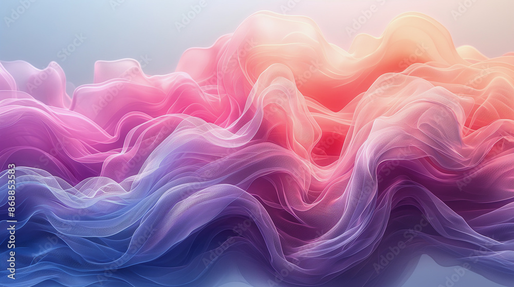 Obraz premium Elegant abstract background with soft pastel colors, flowing lines, high-resolution, calming and serene, minimalist design