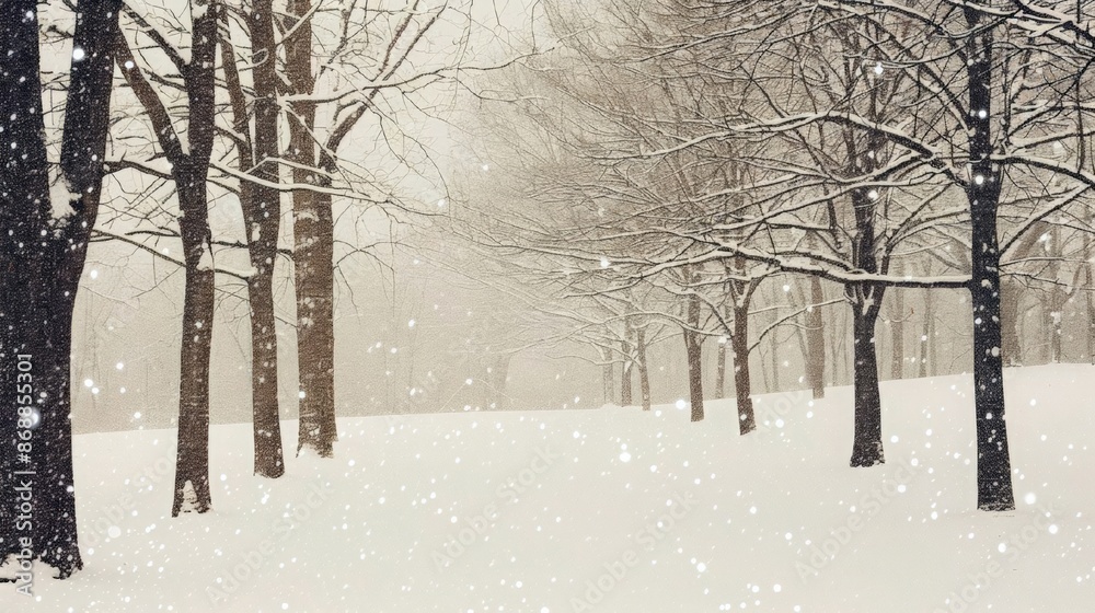 snow covered trees in the park