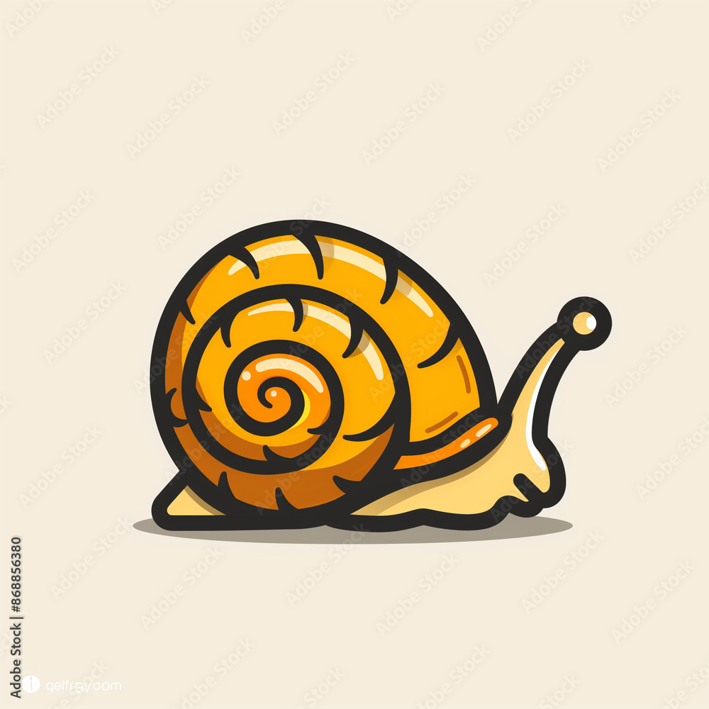 Whimsical Snail Cartoon Vector Icon Illustration - Slow and Steady Wins in Art Form