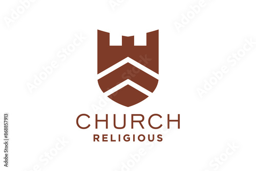 Church Logo Symbolizing Faith Home and Christianity