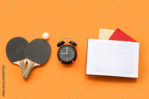 Ping-pong rackets, alarm cl...