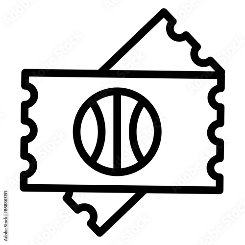 Basketball ticket icon symbol