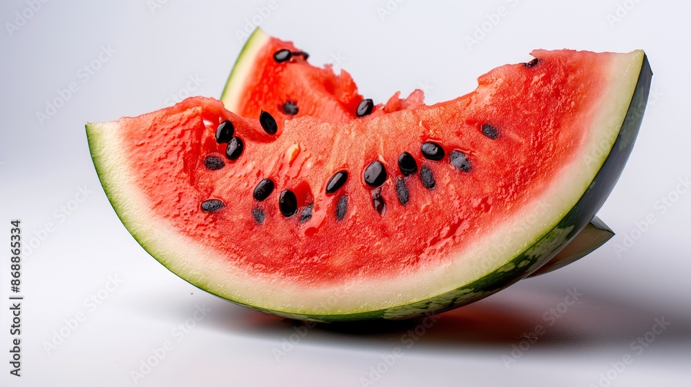 A watermelon slice with seeds A watermelon slice with seeds