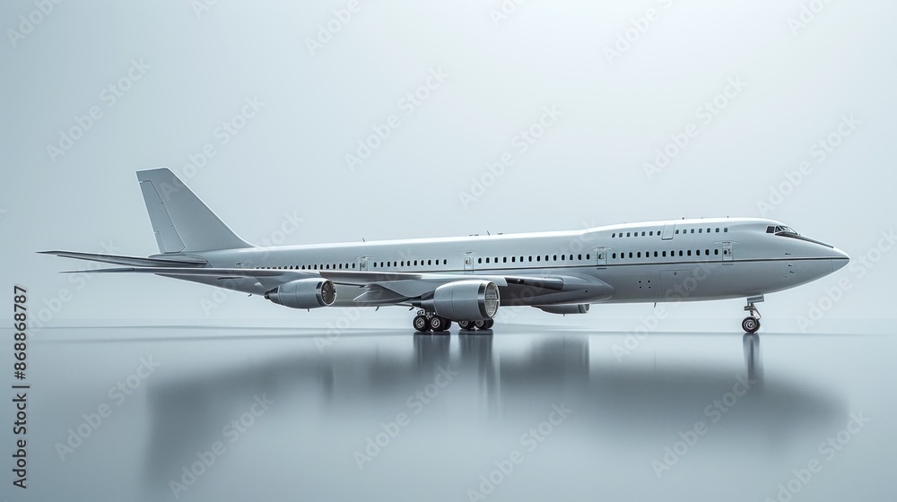 White Airplane on Runway with Blurry Background White Airplane on Runway with Blurry Background