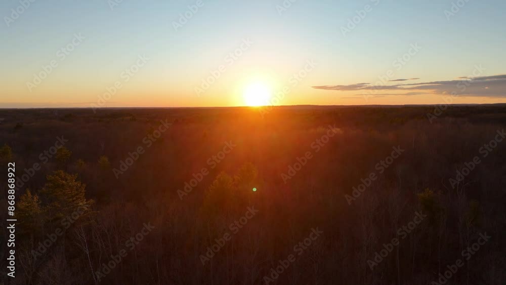 Beautiful sunset over a Canadian Forest - travel photography by drone Beautiful sunset over a Canadian Forest - travel photography by drone