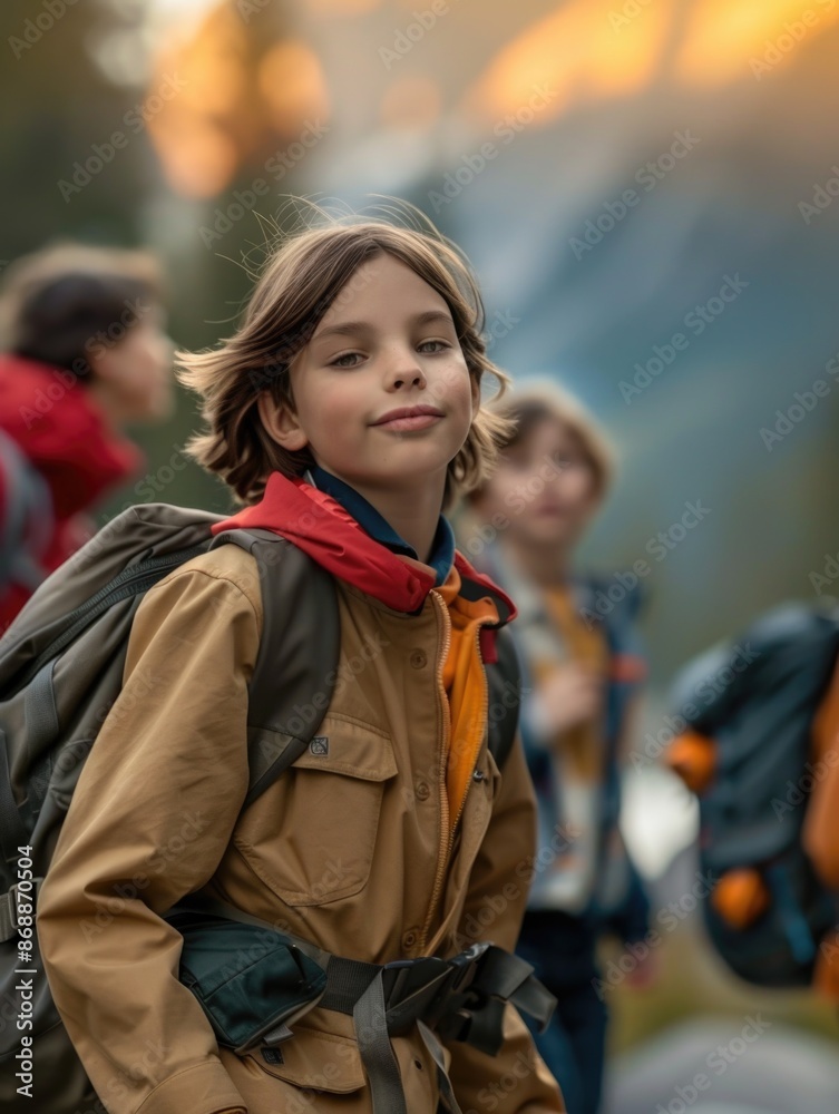 Fototapeta premium Portrait of a Scout: look at a representative of the Scout Movement, embodying the principles of kindness, endurance and solidarity, through his personality traits and spirit of the scout's service.