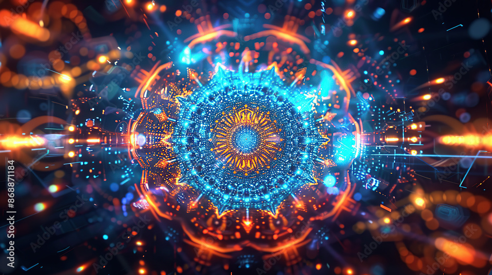 Obraz premium Abstract concepts of technological particles