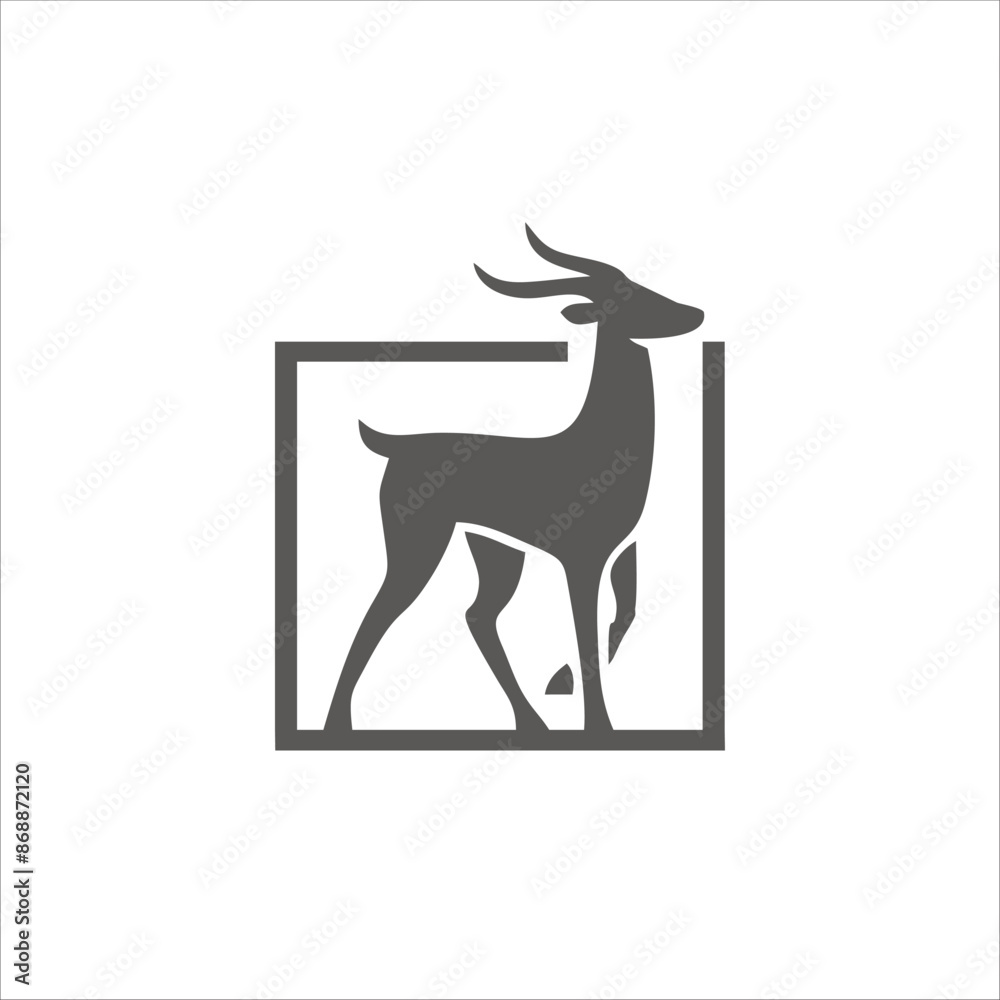Print deer shadow logo design for your brand and identity