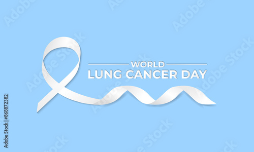 vector illustration World Lung Cancer day is observed every year on August 1. ribbon with lung icon vector illustration background template. Holiday concept.