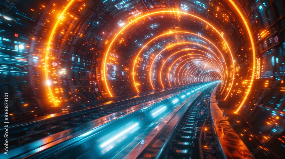 Futuristic High-Speed Tunnel - Generative AI Futuristic High-Speed Tunnel - Generative AI