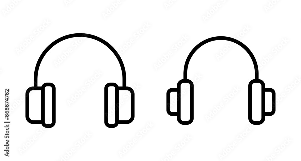 Headphone icon vector isolated on white background. Headphone vector icon. Call us