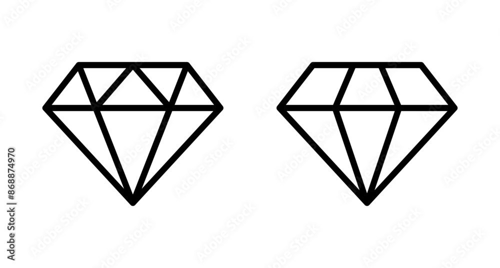 Diamond icon vector isolated on white background. Diamond vector icon. Gemstone symbol Diamond icon vector isolated on white background. Diamond vector icon. Gemstone symbol