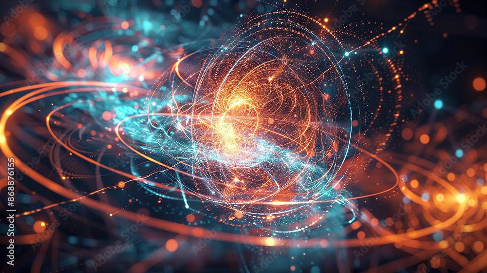 Obraz premium Abstract concepts of technological particles