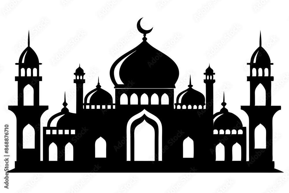 mosques silhouette vector illustration mosques silhouette vector illustration