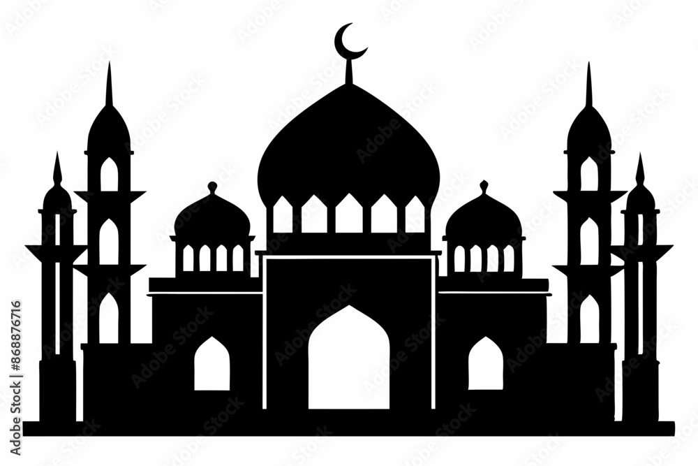 mosques silhouette vector illustration mosques silhouette vector illustration