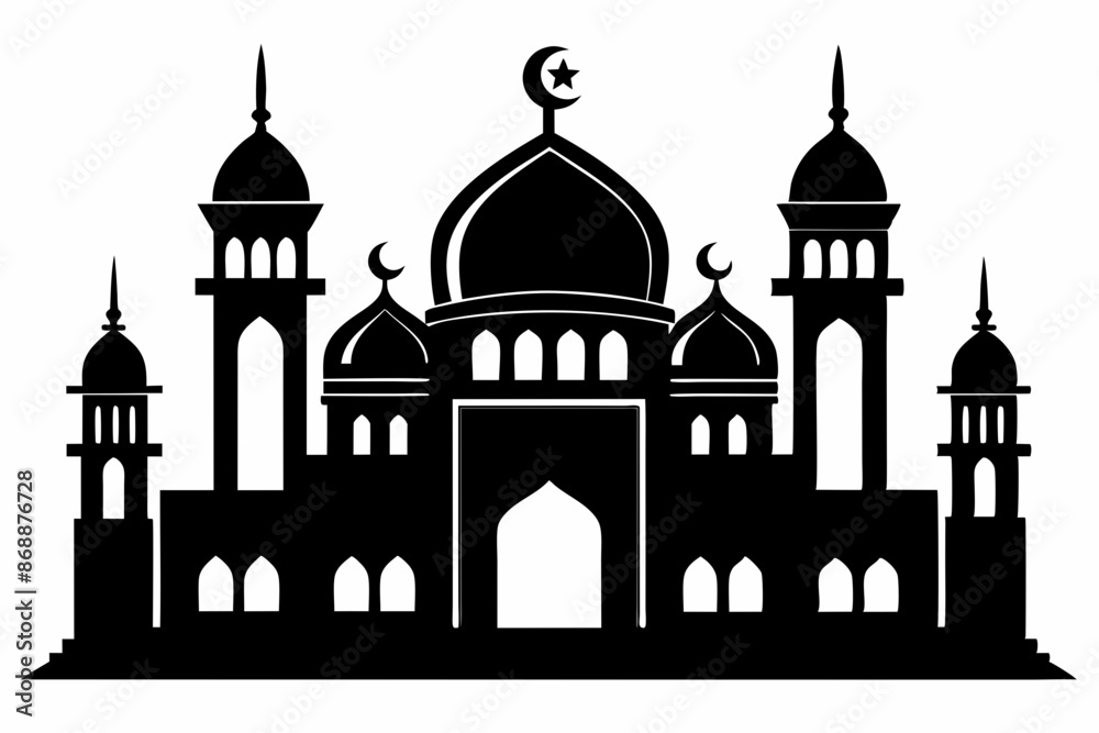 mosques silhouette vector illustration mosques silhouette vector illustration