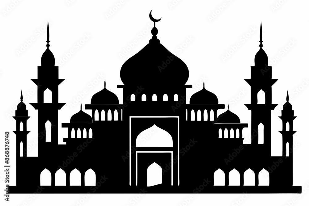 mosques silhouette vector illustration mosques silhouette vector illustration
