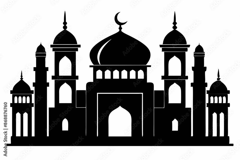 mosques silhouette vector illustration mosques silhouette vector illustration