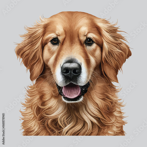 Golden Retrieve dog silhouette vector white background